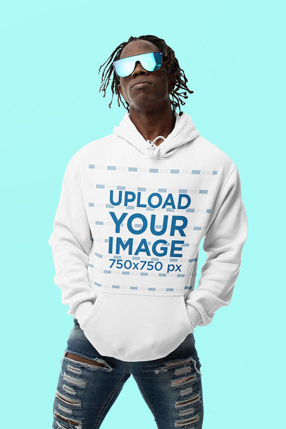 Hoodie Mockup of a Man with Cool Locs