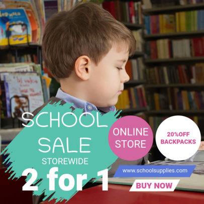Instagram Post Design Template With a Back-to-School Offer