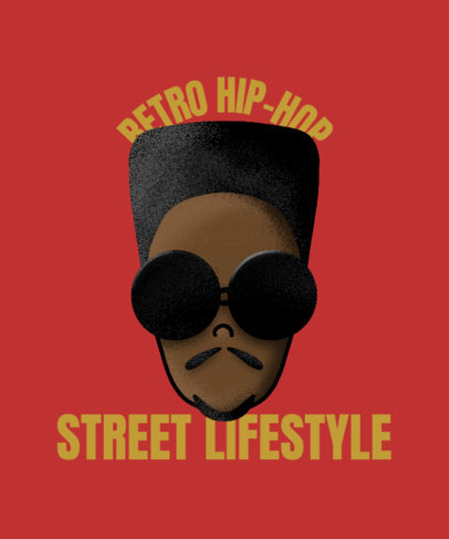 T-Shirt Design Maker Featuring a Hip-Hop Theme and Illustrated Portraits 