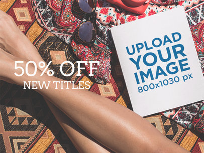 eBook Ads - Book Lying Near a Woman at the Beach