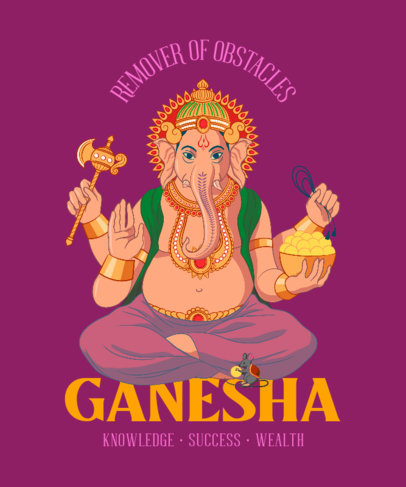 Hinduism T-Shirt Design Generator Featuring a Graphic of a Deity 3891c