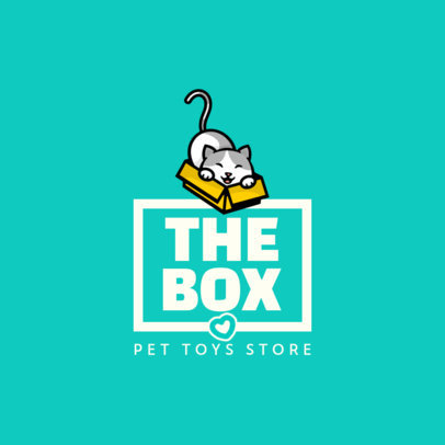 Logo Template for Pet's Toys with a Cute Cat Graphic
