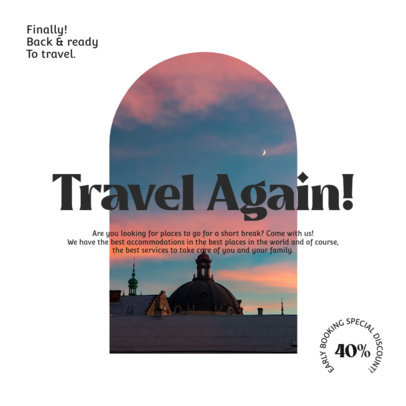 Instagram Post Creator with a Traveling Invitation and a Skyline Picture