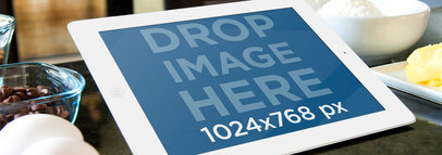 White iPad At The Kitchen Wide