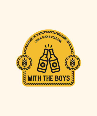 T-Shirt Design Template for Beer Aficionados with a Badge Graphic