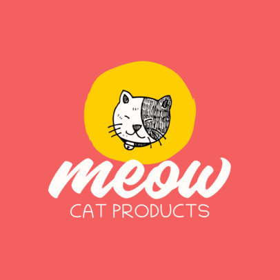 Pet Store Logo Template With a Cat Graphic