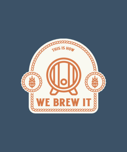 Beer-Themed T-Shirt Design Maker Featuring a Badge with a Barrel