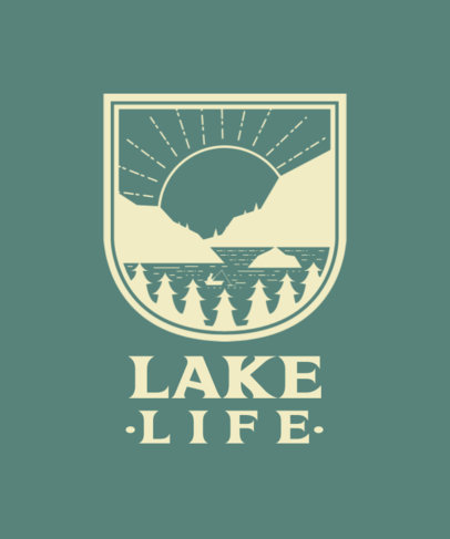T-Shirt Design Maker Featuring an Illustration of a Lake 