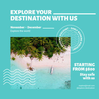 Instagram Post Design Creator Featuring a Travel Theme and a Safety Message