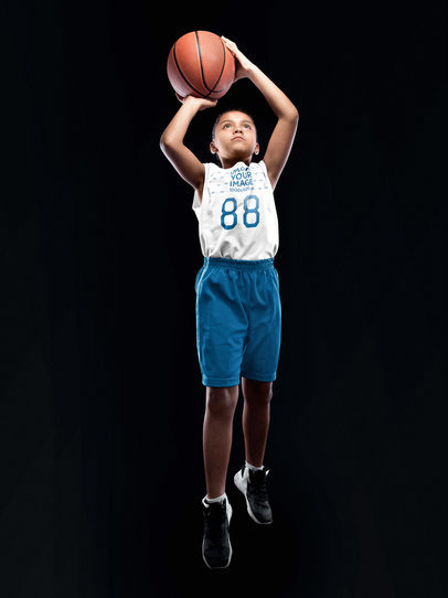 Basketball Jersey Maker - Girl Shooting the Ball