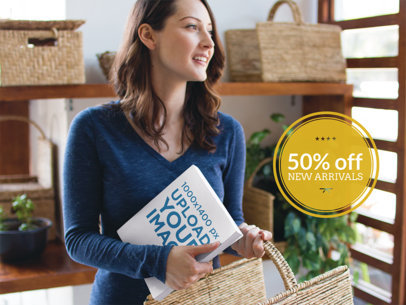 eBook Ads - Woman Holding a Book and a Basket
