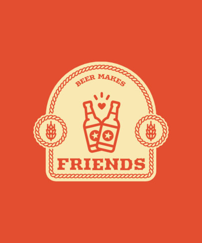 T-Shirt Design Creator with a Beer-Themed Badge Graphic
