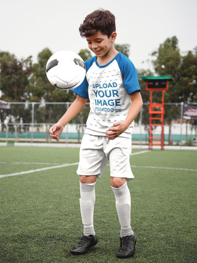 Custom Soccer Jerseys - Happy Kid Playing with the Ball