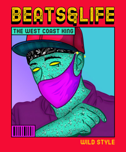 Hip-Hop-Styled T-Shirt Design Generator with a Portrait Graphic