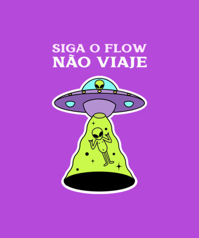 Aliens T-Shirt Design Template With a Sticker Style