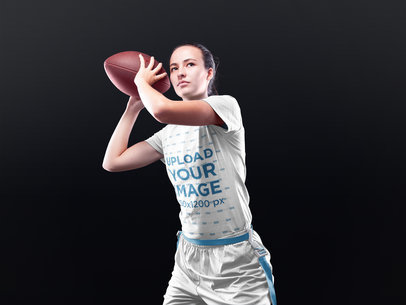 Custom Football Jerseys - Girl About to Throw the Ball