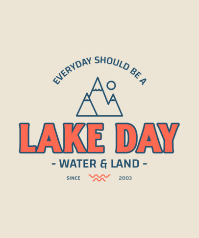 T-Shirt Design Template Featuring Outdoor-Themed Icons