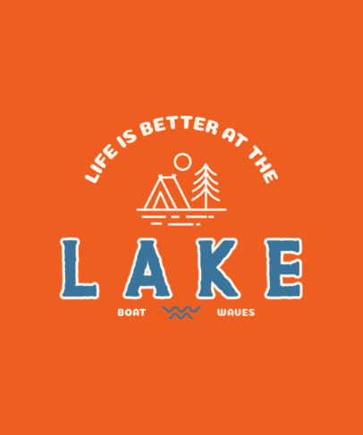 T-Shirt Design Template Featuring Camping-Themed Graphics 