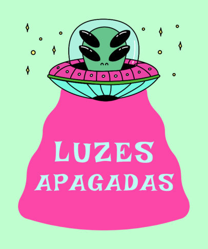 T-Shirt Design Creator Featuring an Alien in a Spaceship with a Quote