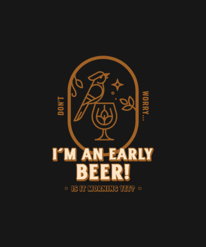 Quote T-Shirt Design Maker Featuring a Minimal Graphic and a Beer Theme