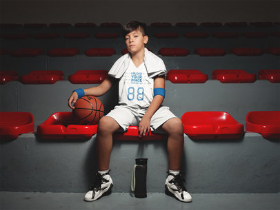 Basketball Jersey Maker - Boy Resting After Training