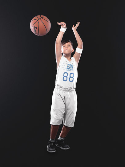 Basketball Jersey Maker - Boy Throwing the Ball