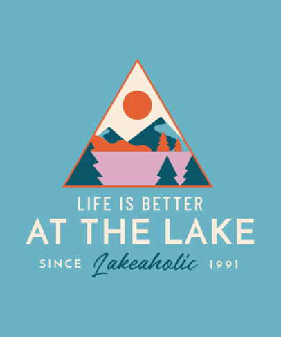 T-Shirt Design Maker Featuring a Lake Illustration and a Quote