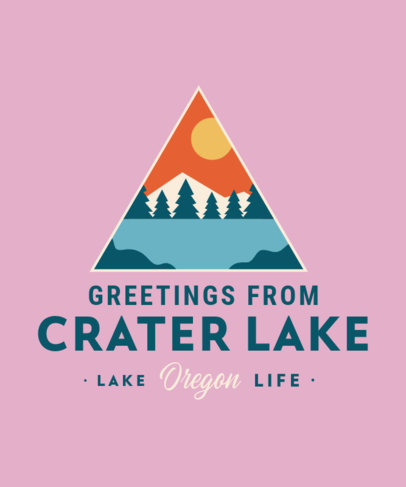 Hiking-Themed T-Shirt Design Maker Featuring a Lake Illustration