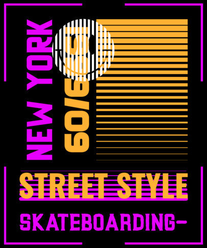 T-Shirt Design Template Featuring Retro Graphics with Bold Typeface