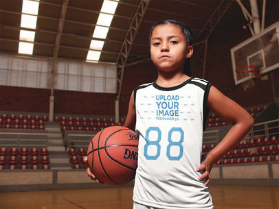 Basketball Jersey Maker - Portrait of a Kid at the Court