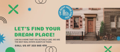 Facebook Cover Design Creator Featuring a Real Estate Theme and Abstract Graphics