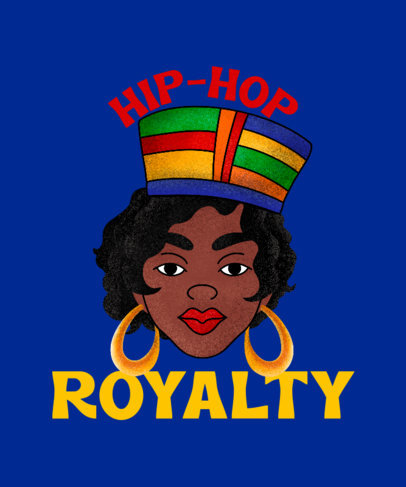 Illustrated T-Shirt Design Template With a Hip-Hop Theme