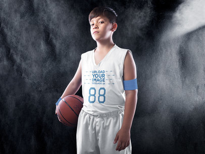 Basketball Jersey Maker - Portrait of a Boy at the Studio