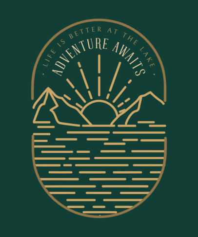 Quote T-Shirt Design Creator Featuring a Minimal Illustration of a Lake