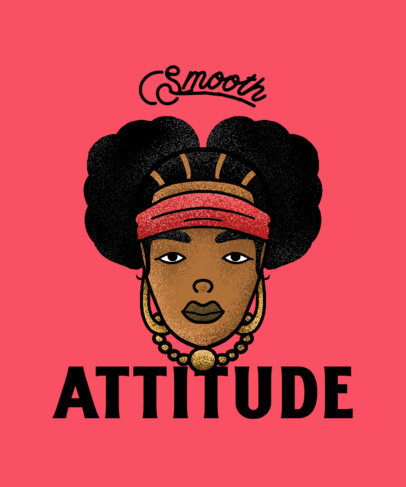 T-Shirt Design Maker Featuring an Illustration of a Female Hip Hop Singer 
