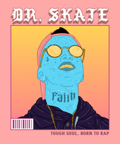 T-Shirt Design Creator with a Trippy Illustration of a Hip Hop Star