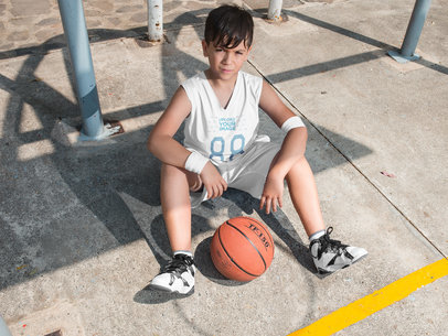 Basketball Jersey Maker - Tired Teen Resting