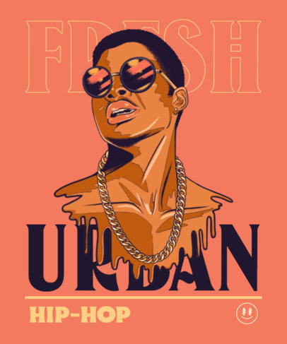 Trendy T-Shirt Design Creator With an Illustrated Portrait of a Rapper