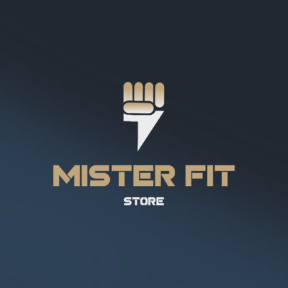 Fitness Supplies Store Logo Maker with a Fist Graphic