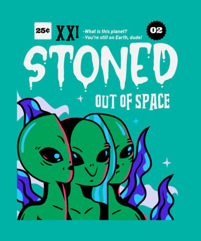 Alien T-Shirt Design Maker with Fun Texts 3902a