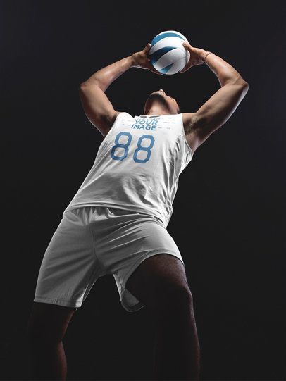 Volleyball Jersey Maker - Man Holding the Ball to the Back