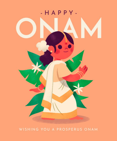 T-Shirt Design Template to Commemorate Onam Festival