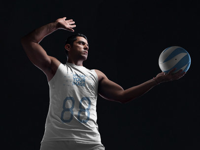 Volleyball Jersey Maker - Man About to Serve