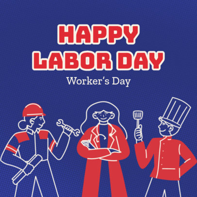 Instagram Post Design Maker to Celebrate Labor Day 