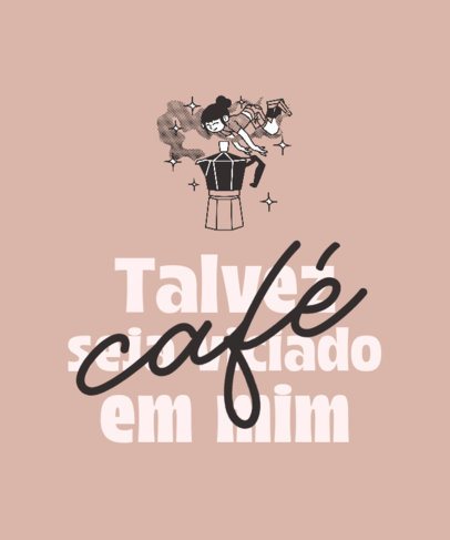 Quote T-Shirt Design Maker Featuring Funny Coffee-Themed Illustrations 