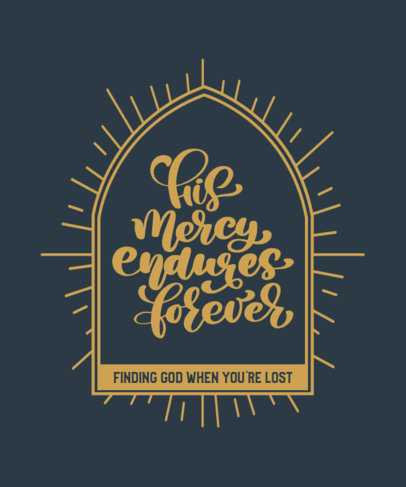 T-Shirt Design Template with Christianity Quotes and Elegant Frames