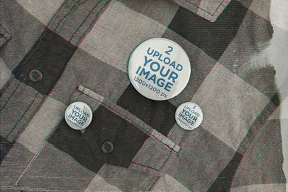 Mockup Featuring Three Buttons on a Flannel Garment 
