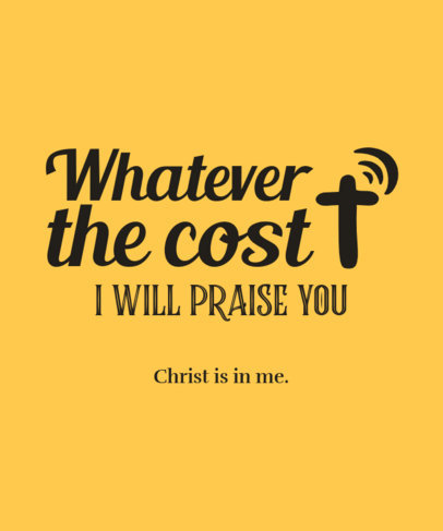T-Shirt Design Creator Featuring a Christian Quote with a Cross 