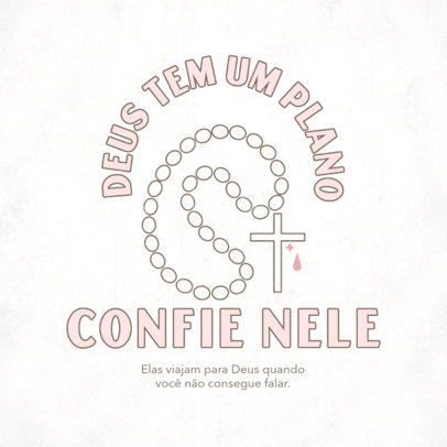 Instagram Post Maker Featuring a Holy Rosary Graphic