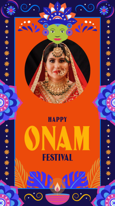Instagram Story Template Featuring an Onam Festival Theme 3933c